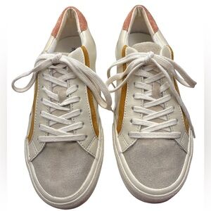 Madewell Cream & Tan Colorblock Sidewalk Low Top Sneakers Woman 7.5/Men 6